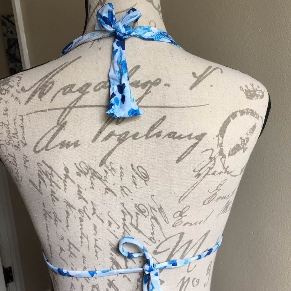 NWT Bikini Top Blue Mirror Shattered USA 8 EUR 38 - Picture 4 of 5